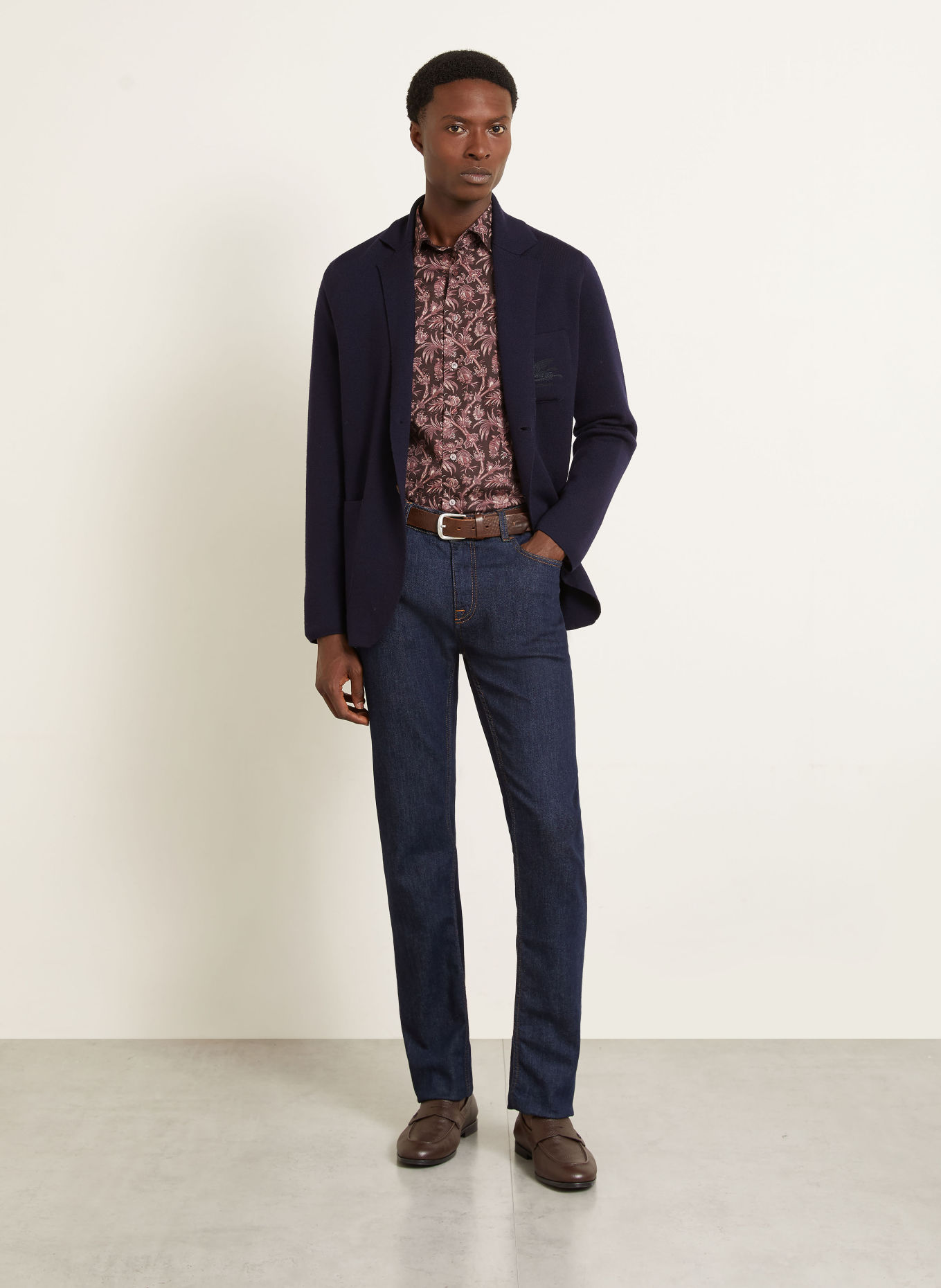 ETRO Overhemd Comfort Fit: PAARS / CRÈME / DONKERROOD
