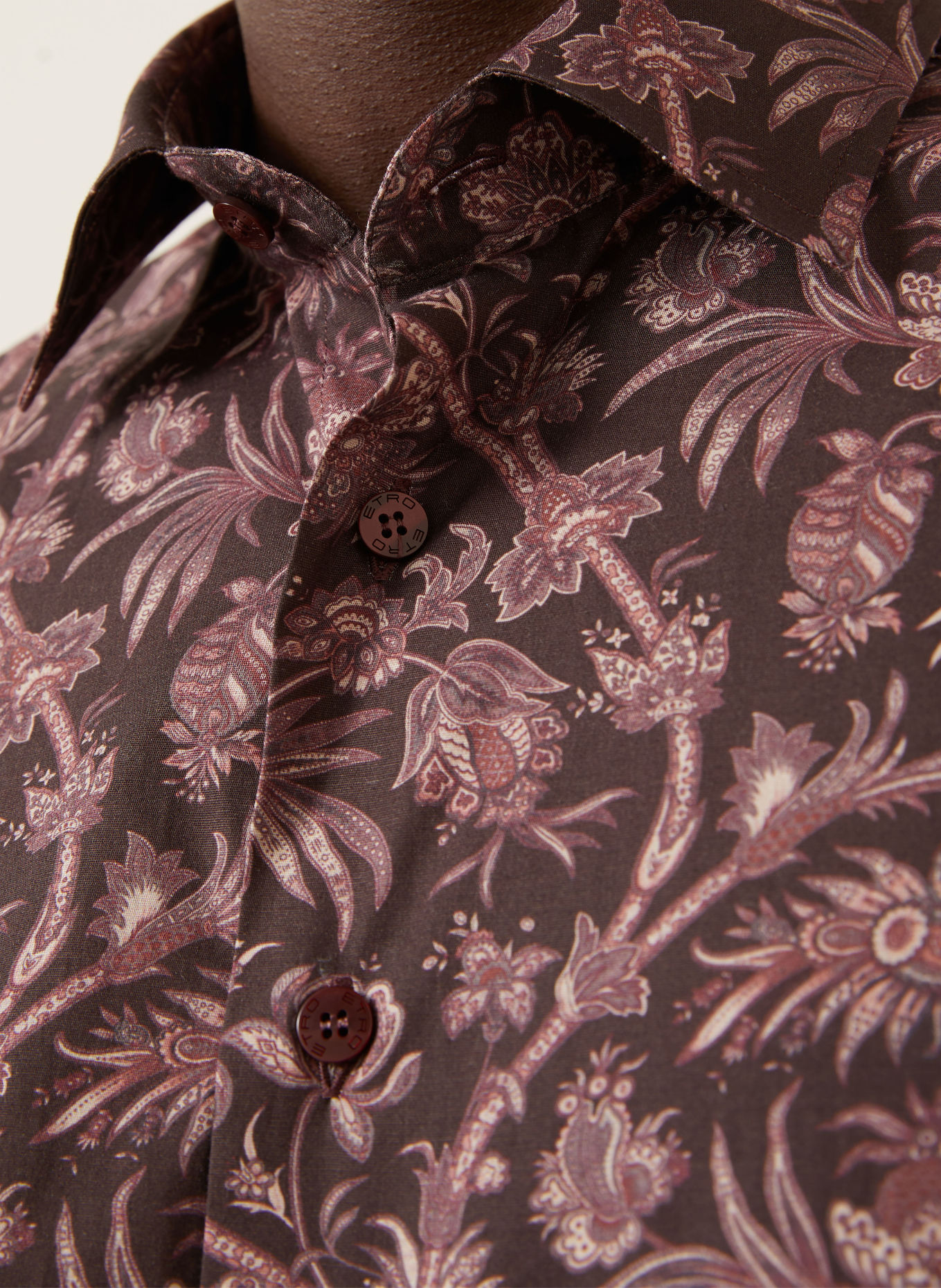 ETRO Overhemd Comfort Fit: PAARS / CRÈME / DONKERROOD