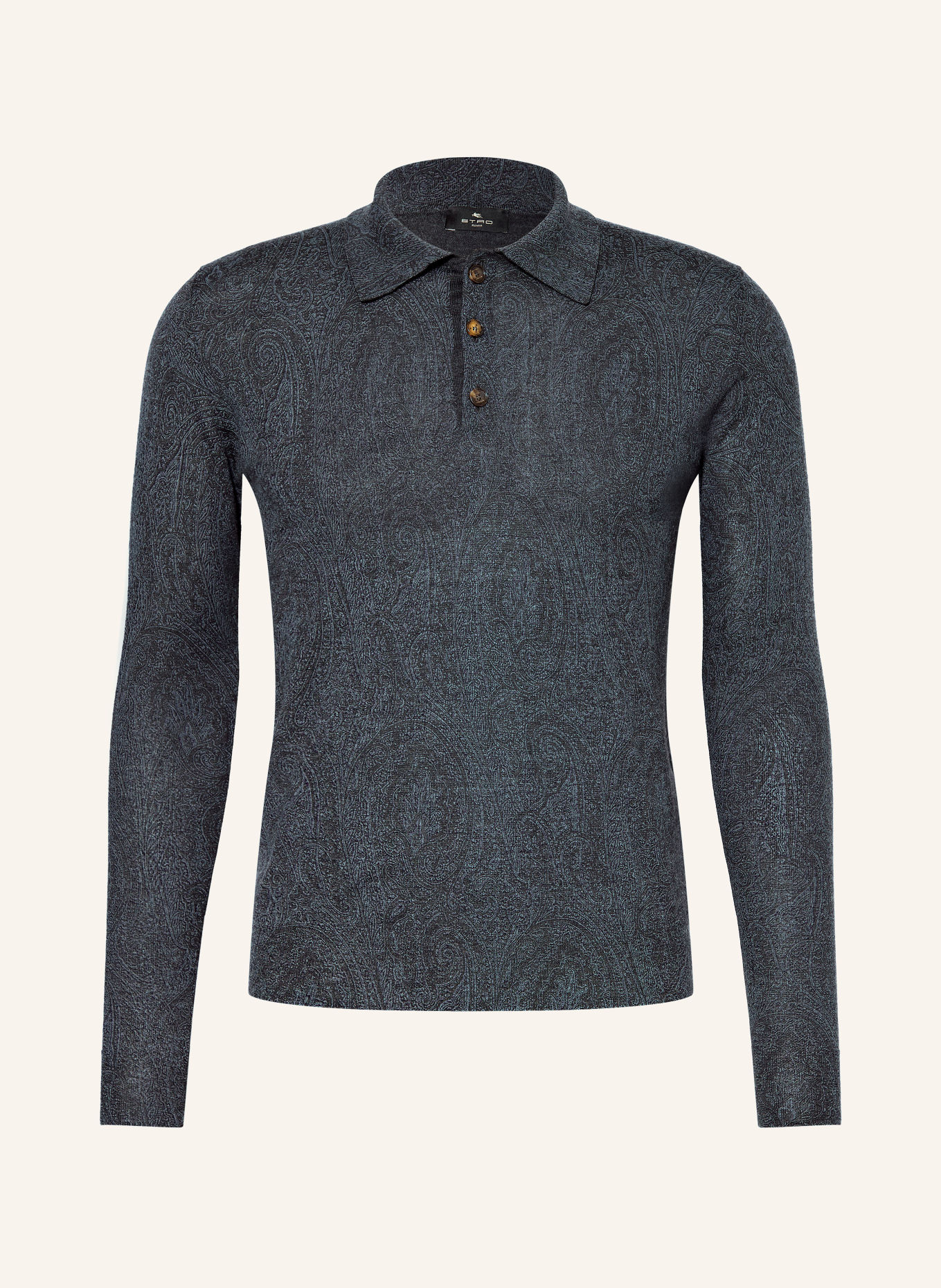 ETRO Gebreid poloshirt: DONKERBLAUW