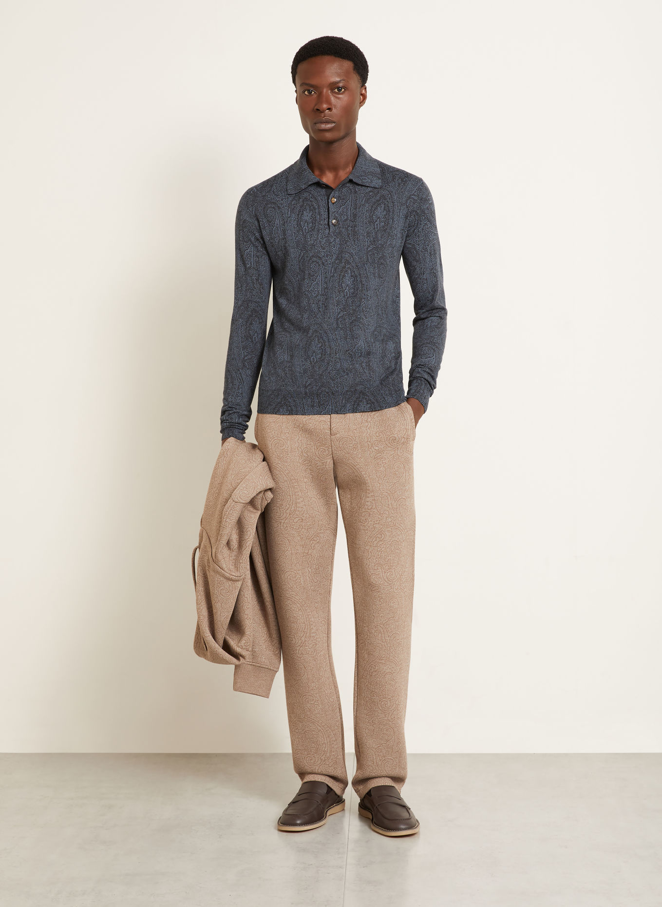 ETRO Gebreid poloshirt: DONKERBLAUW