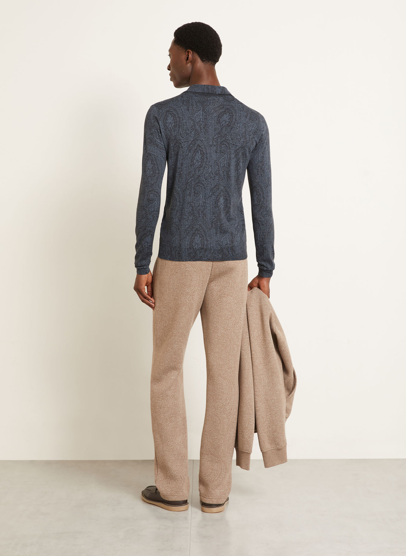 ETRO Gebreid poloshirt: DONKERBLAUW