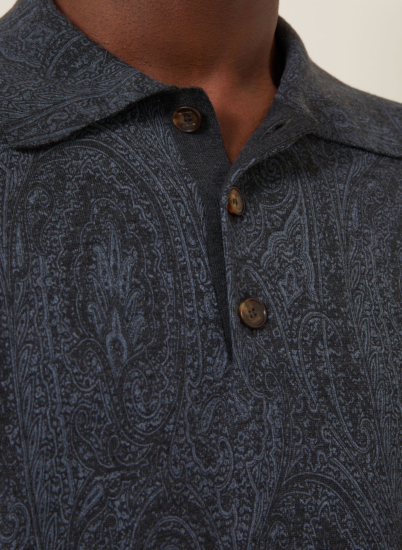 ETRO Gebreid poloshirt: DONKERBLAUW