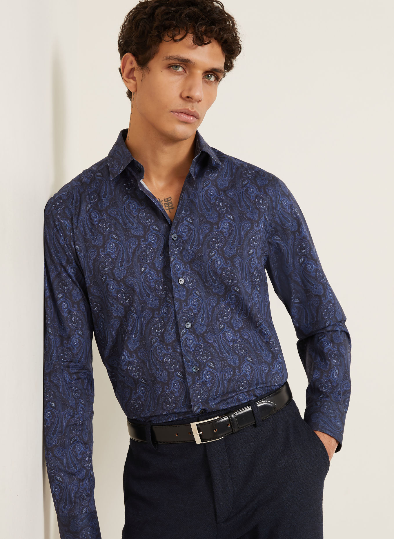 ETRO Košile Regular Fit: TMAVĚ MODRÁ / BÍLÁ