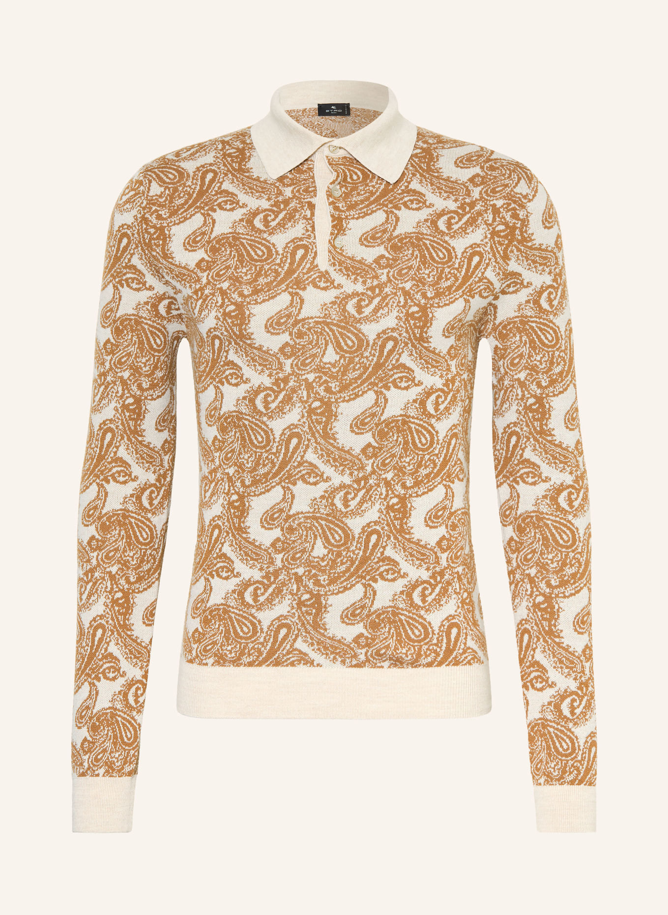 ETRO Strick-Poloshirt: BEIGE / COGNAC