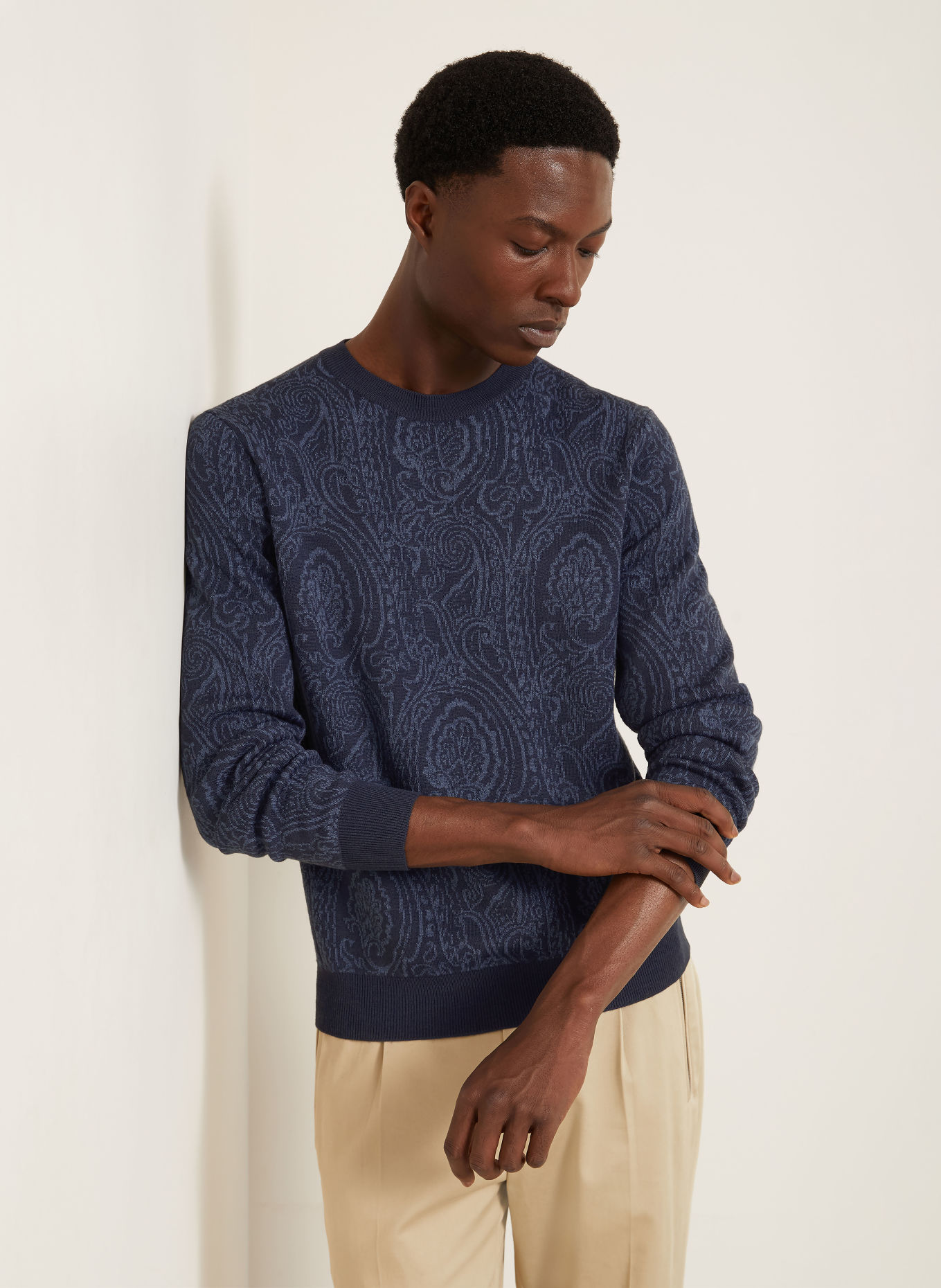 ETRO Trui: DONKERBLAUW
