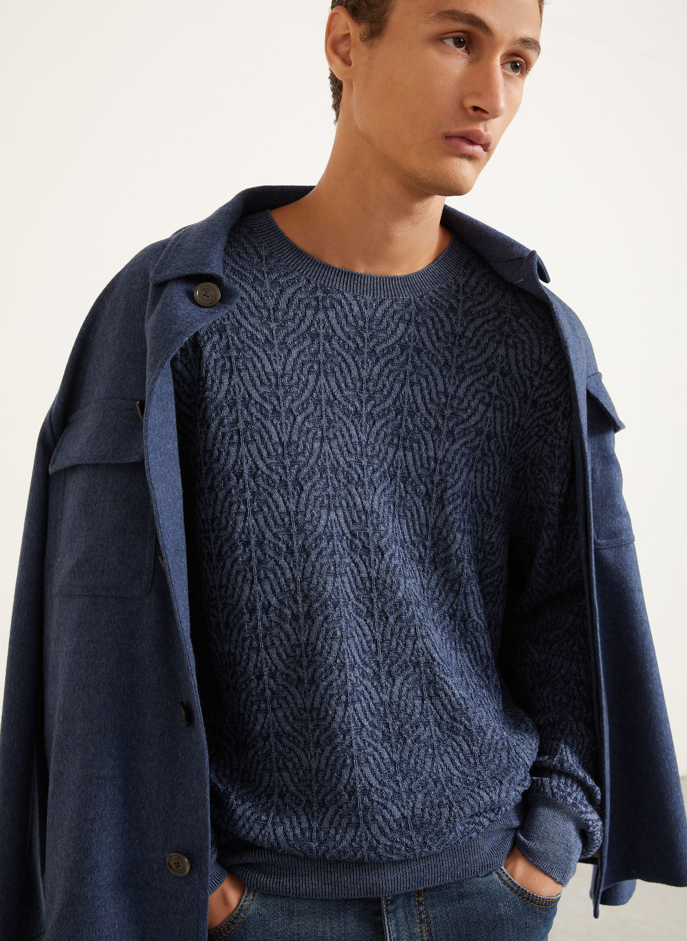 ETRO Pullover: BLAU / DUNKELBLAU