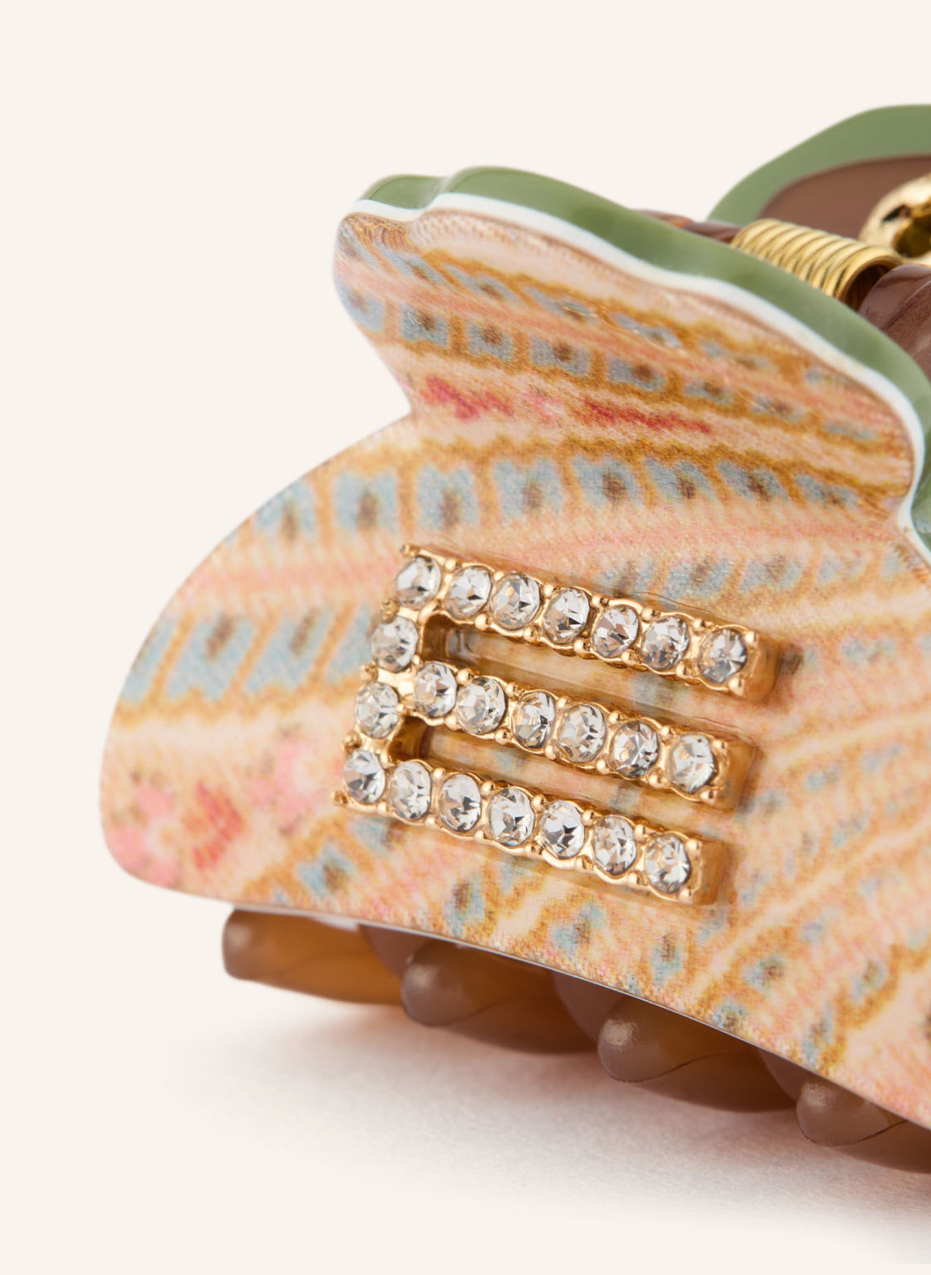 ETRO Hair clip with gemstones: OLIVE / BROWN / BEIGE