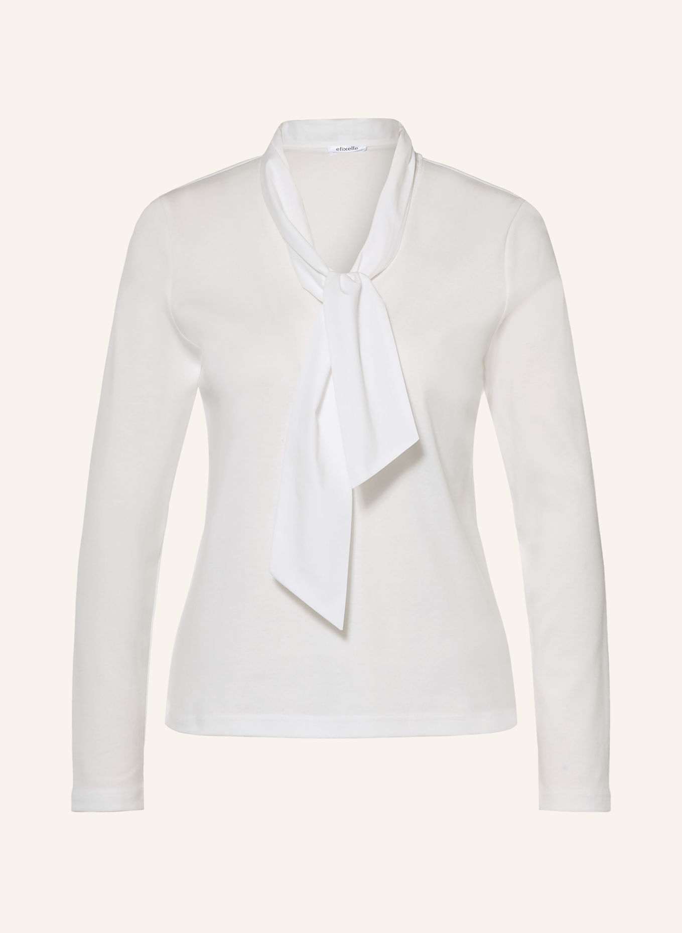 efixelle Tie-neck blouse: WHITE