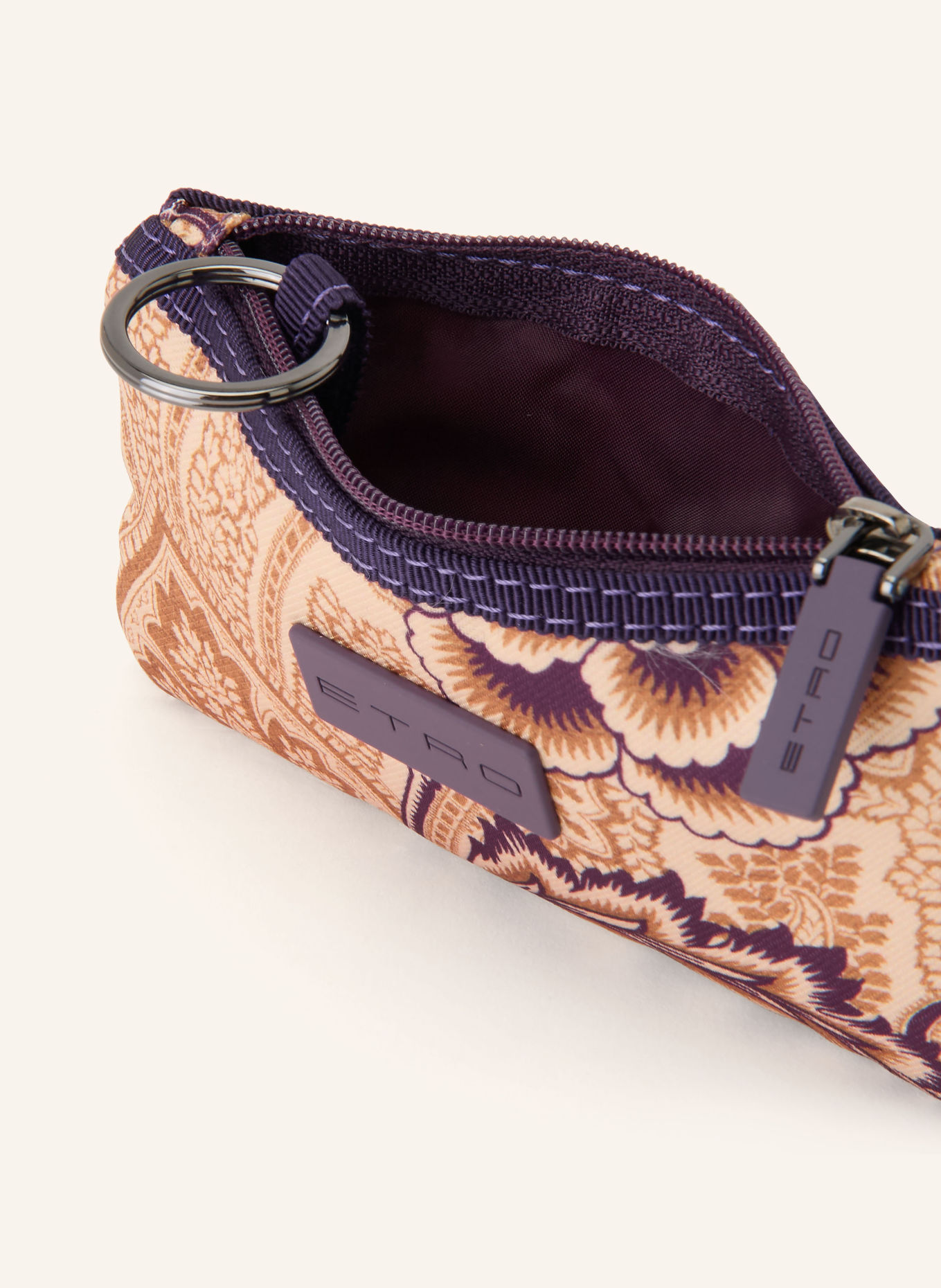 ETRO Kosmetiktasche: DUNKELLILA / COGNAC / BEIGE