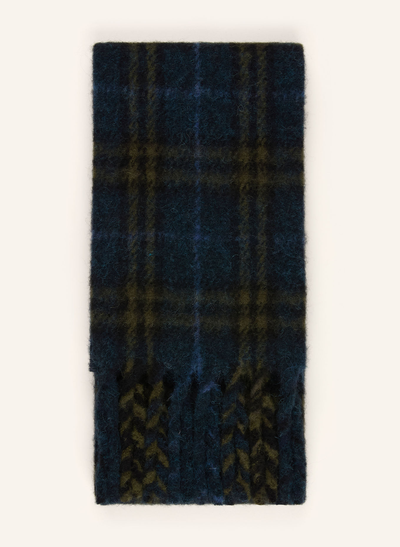 BURBERRY Sjaal van alpaca: GROEN / DONKERBLAUW / ZWART