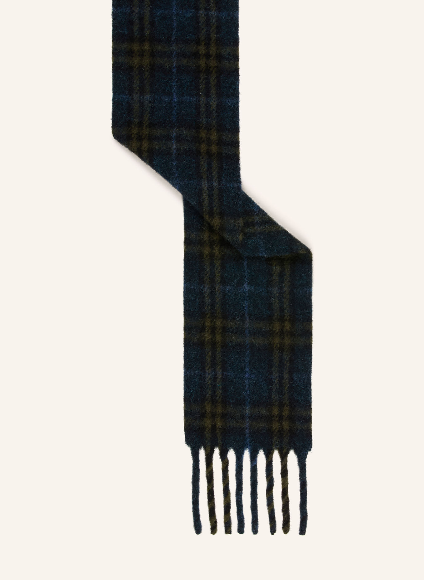 BURBERRY Sjaal van alpaca: GROEN / DONKERBLAUW / ZWART