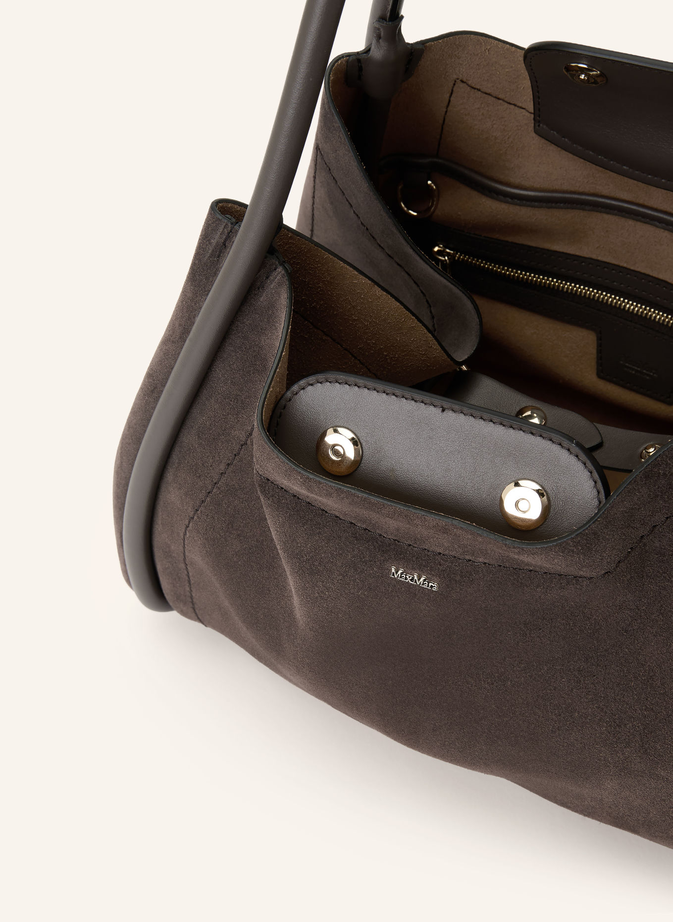 Max Mara MARINSUEDE Shoulder bag: DARK GRAY / SILVER