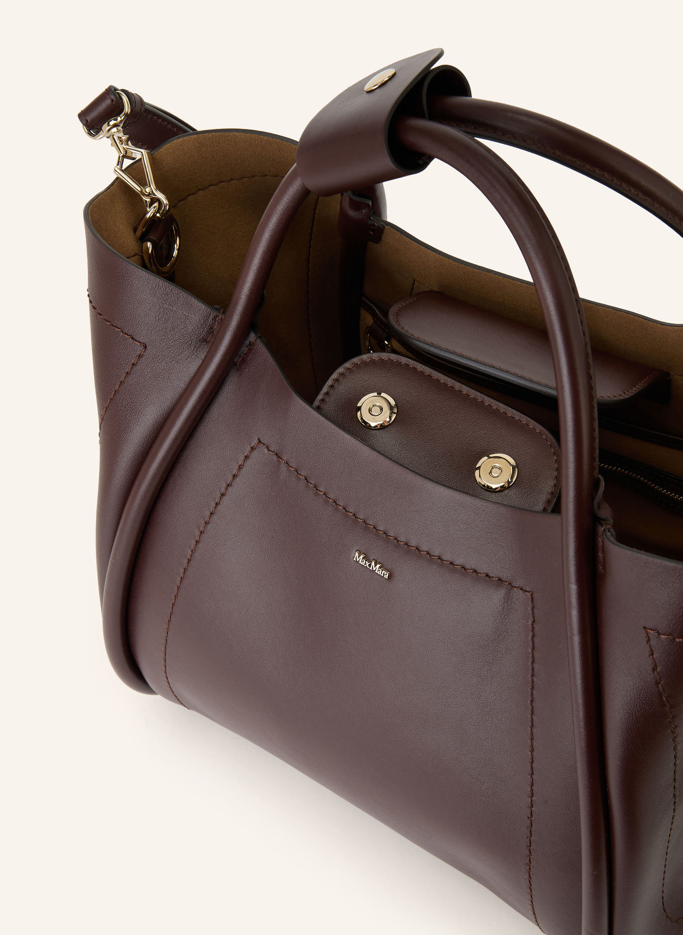 Max Mara Handtas MARINS: MARRON FONCÉ / ZILVER