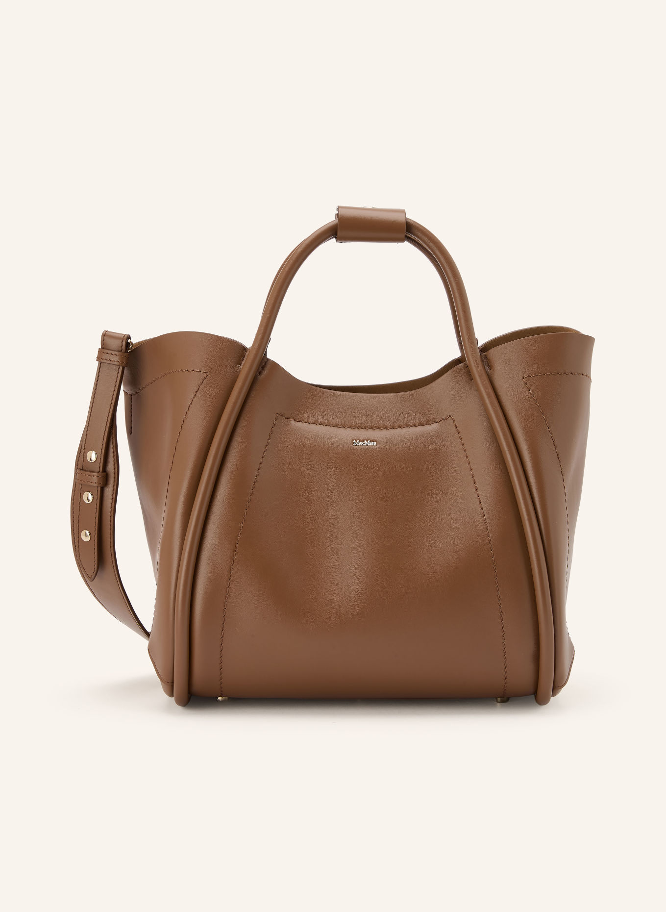 Max Mara Handtas MARINS: BRUIN / GOUD