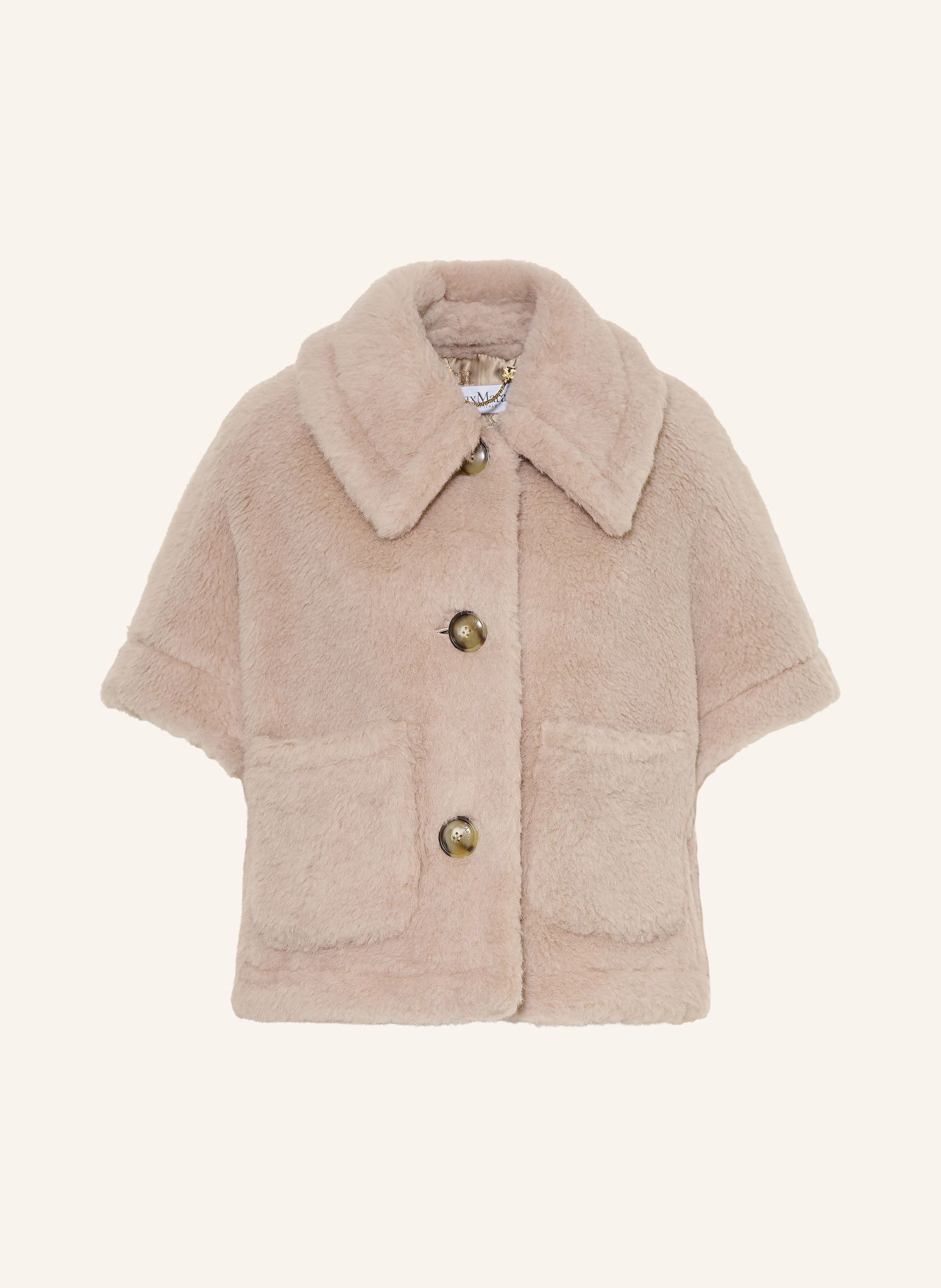 Max Mara Kunstbont-Bodywarmer NEW TERZO met alpaca: LICHTGRIJS