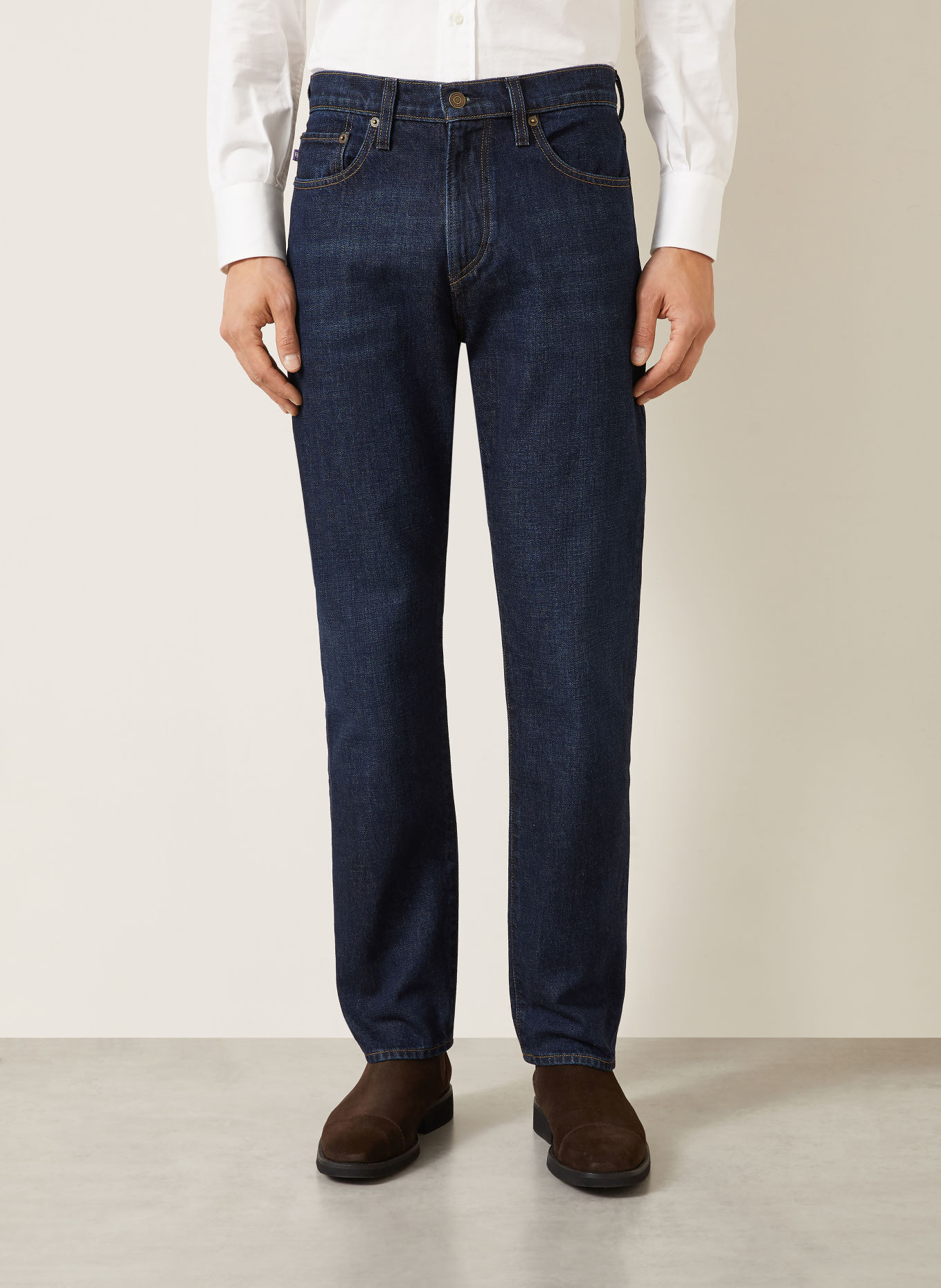 RALPH LAUREN PURPLE LABEL Straight-Fit Jeans: 001 DARK INDIGO