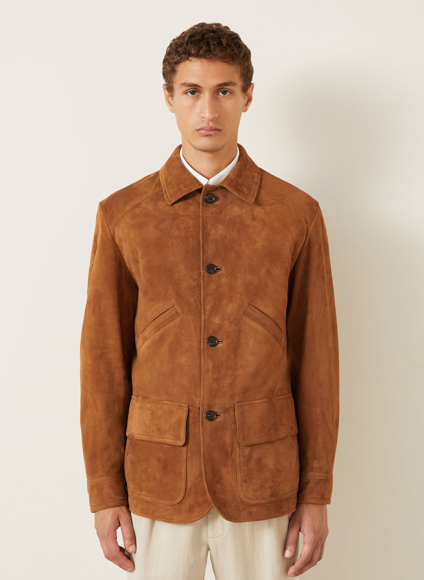 RALPH LAUREN PURPLE LABEL Lederjacke: BRAUN
