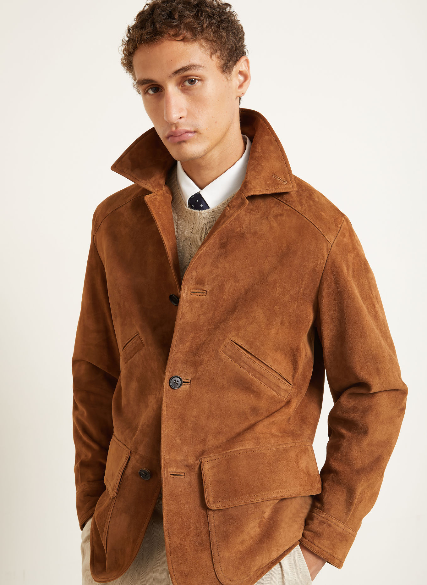RALPH LAUREN PURPLE LABEL Lederjacke: BRAUN