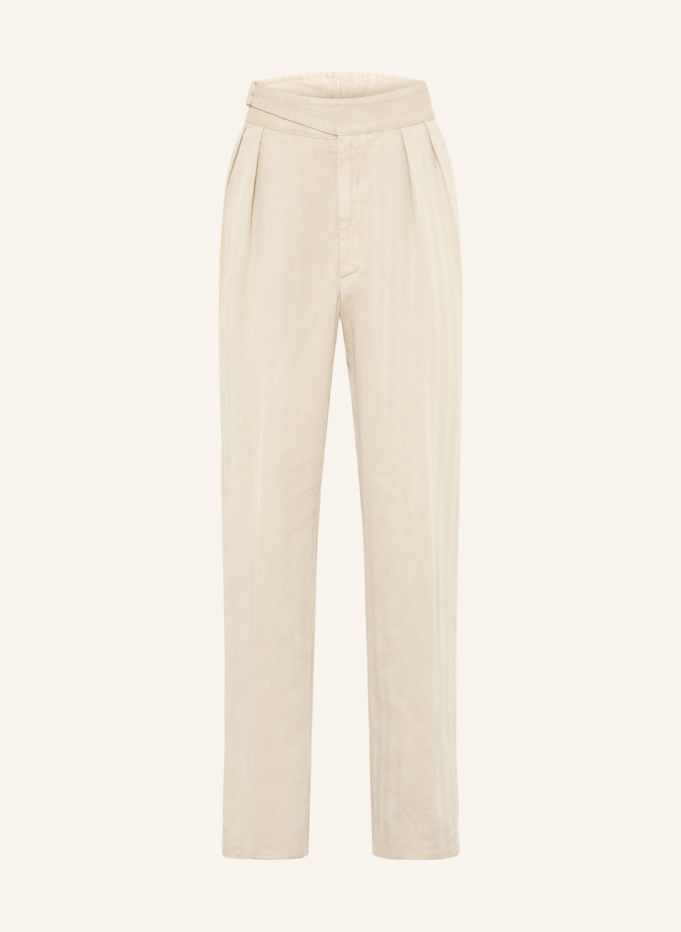 RALPH LAUREN PURPLE LABEL Hose Regular Fit mit Leinen: BEIGE
