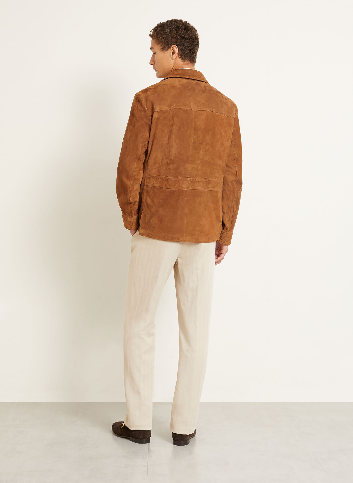 RALPH LAUREN PURPLE LABEL Hose Regular Fit mit Leinen: BEIGE