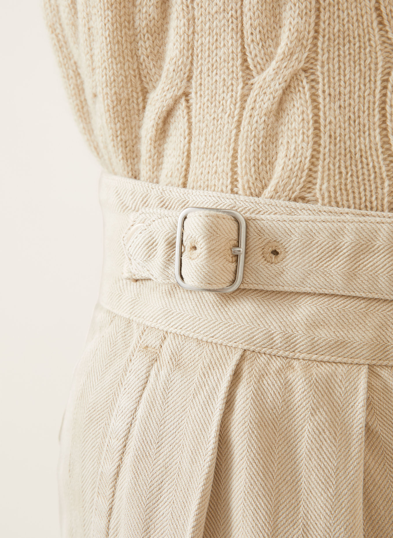 RALPH LAUREN PURPLE LABEL Hose Regular Fit mit Leinen: BEIGE