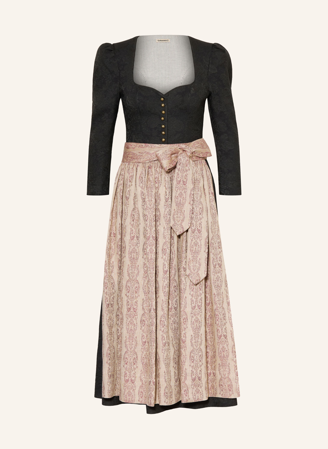 Gottseidank Dirndl AMELIE mit 3/4-Arm: SCHWARZ / ROSÉ