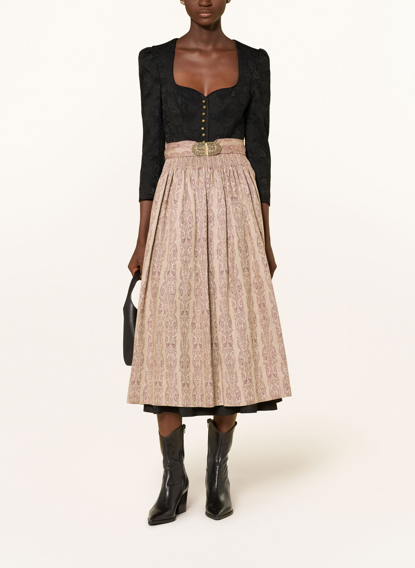 Gottseidank Dirndl AMELIE mit 3/4-Arm: SCHWARZ / ROSÉ