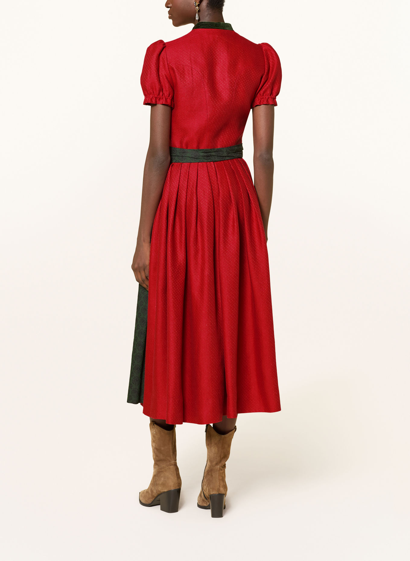 Gottseidank LIVIE Linen Dirndl: RED / GREEN