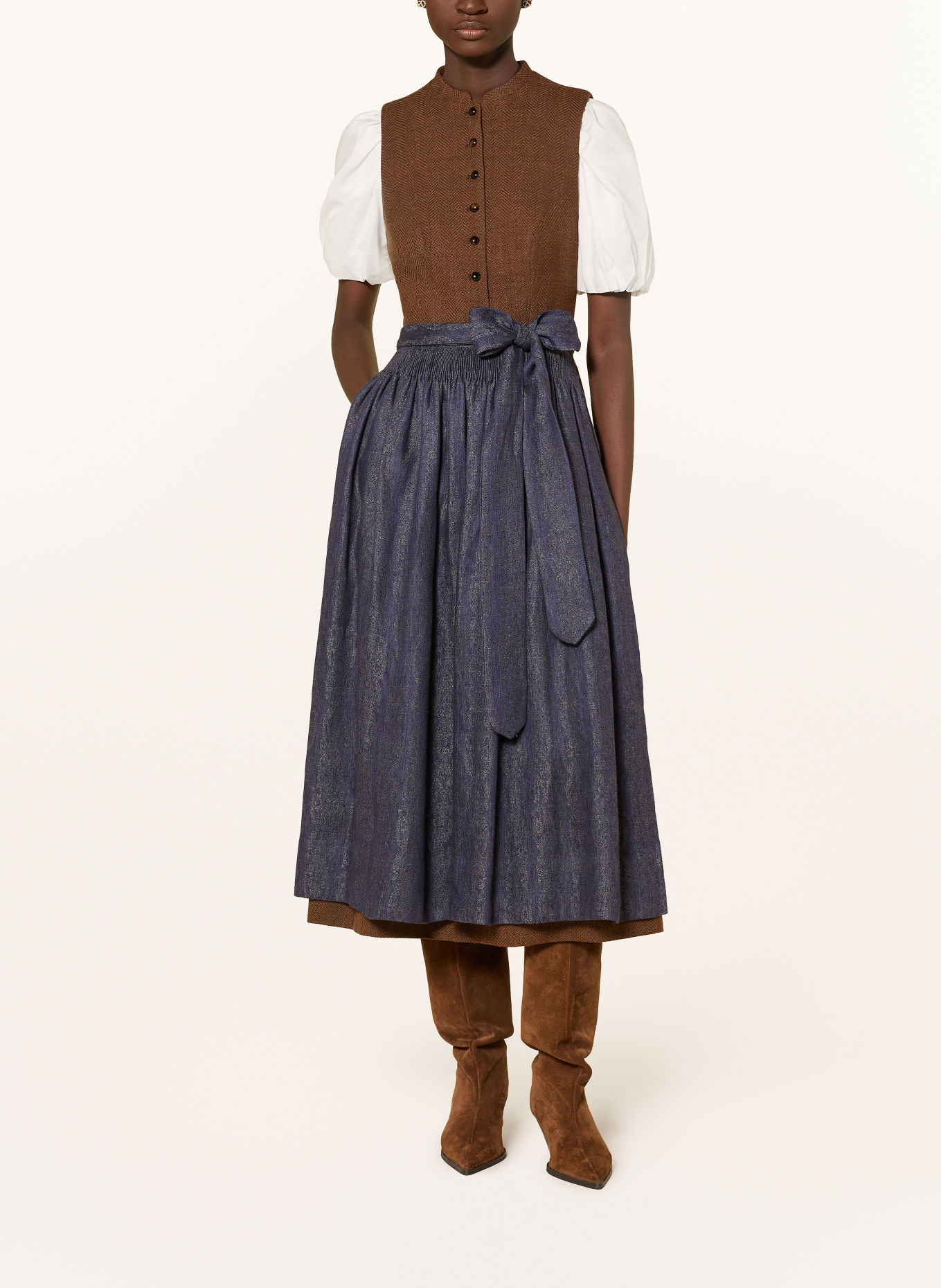 Gottseidank Dirndl MAGDA: BRAUN / DUNKELBLAU