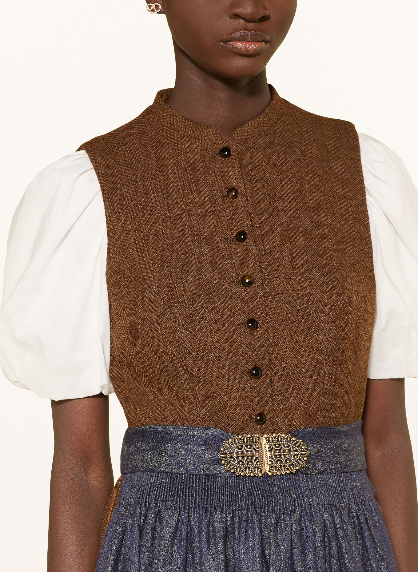 Gottseidank Dirndl MAGDA: BRAUN / DUNKELBLAU