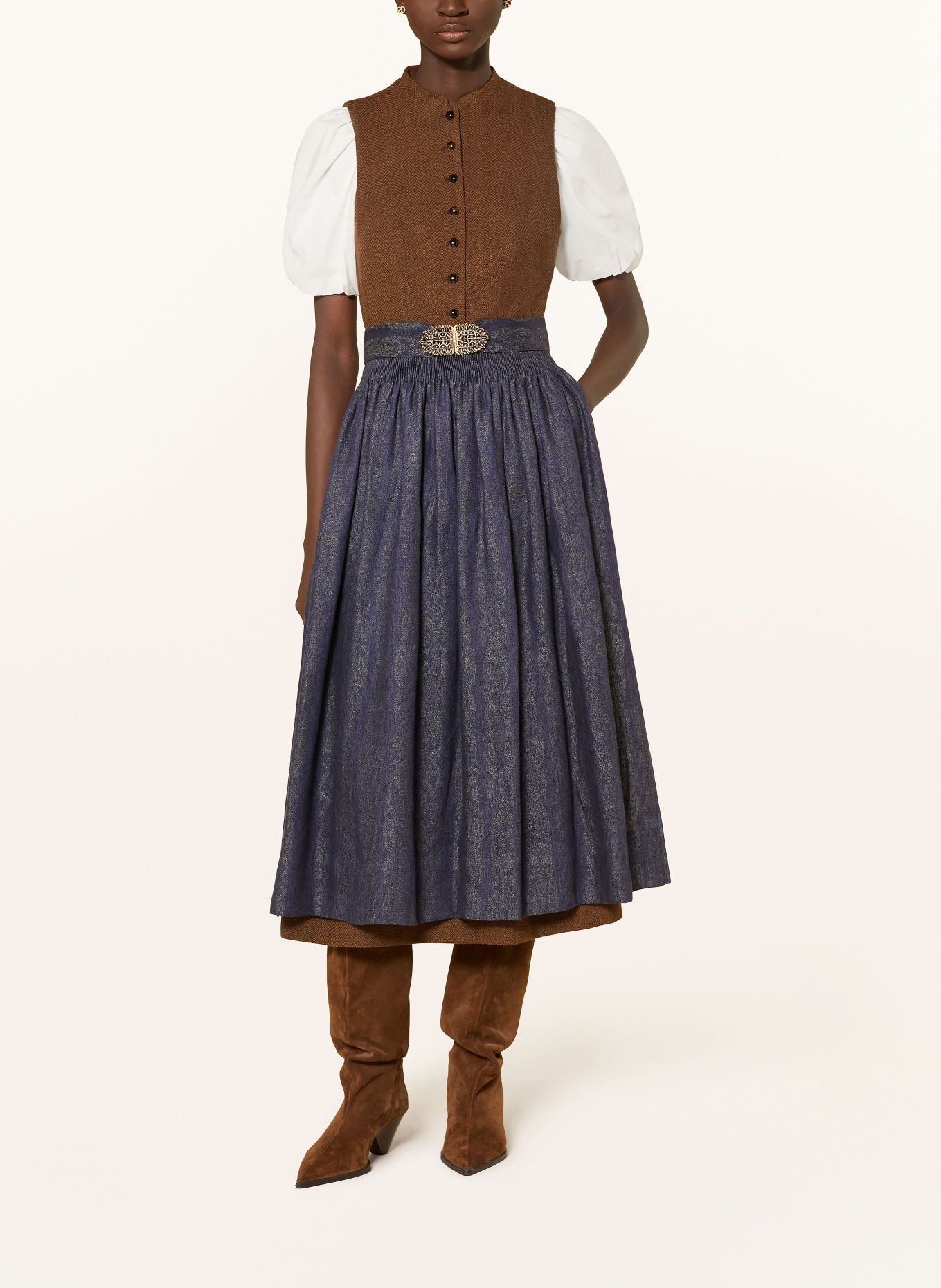 Gottseidank Dirndl MAGDA: BRAUN / DUNKELBLAU