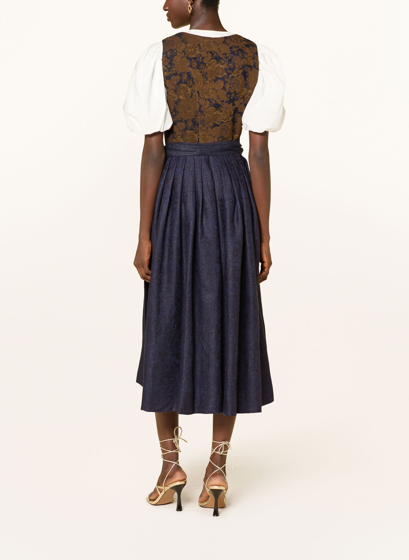 Gottseidank MONIKA Dirndl: DARK BLUE / GOLD