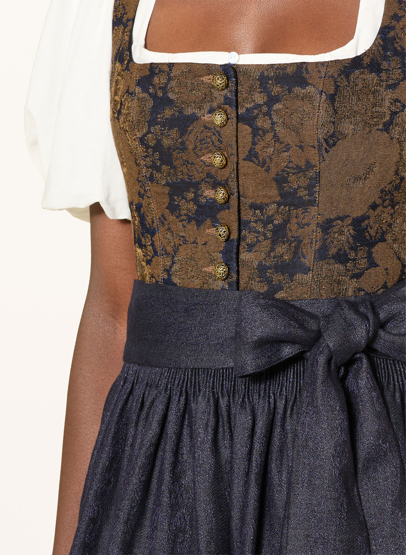 Gottseidank MONIKA Dirndl: DARK BLUE / GOLD