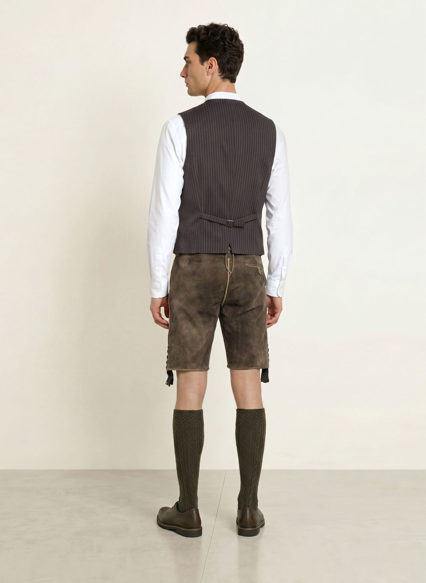 Gottseidank Traditioneel gilet IGNAZ van fluweel: DONKERGROEN / MARRON FONCÉ / DONKERGRIJS