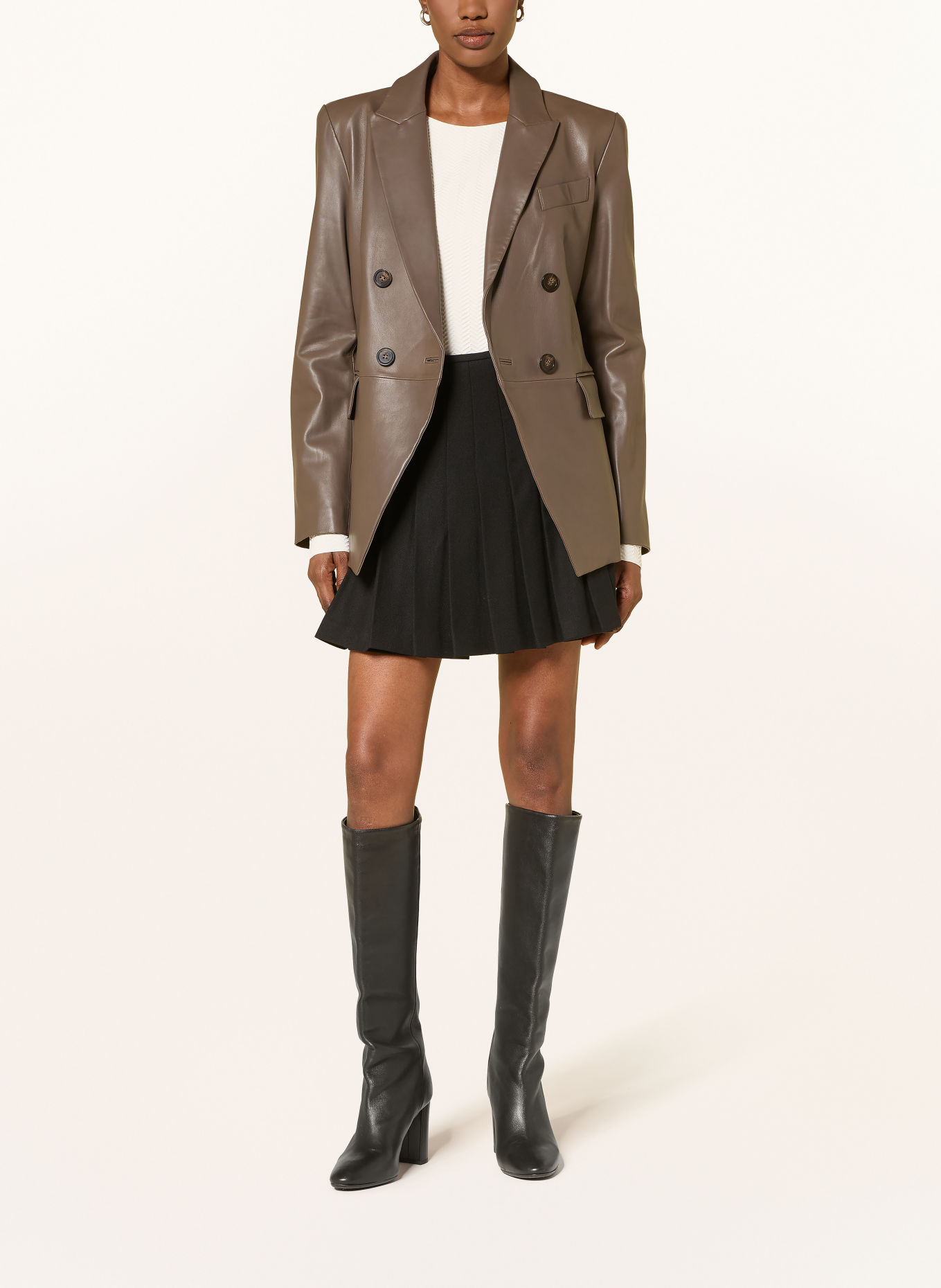 EMPORIO ARMANI Plooirok met wikkel-look: ZWART