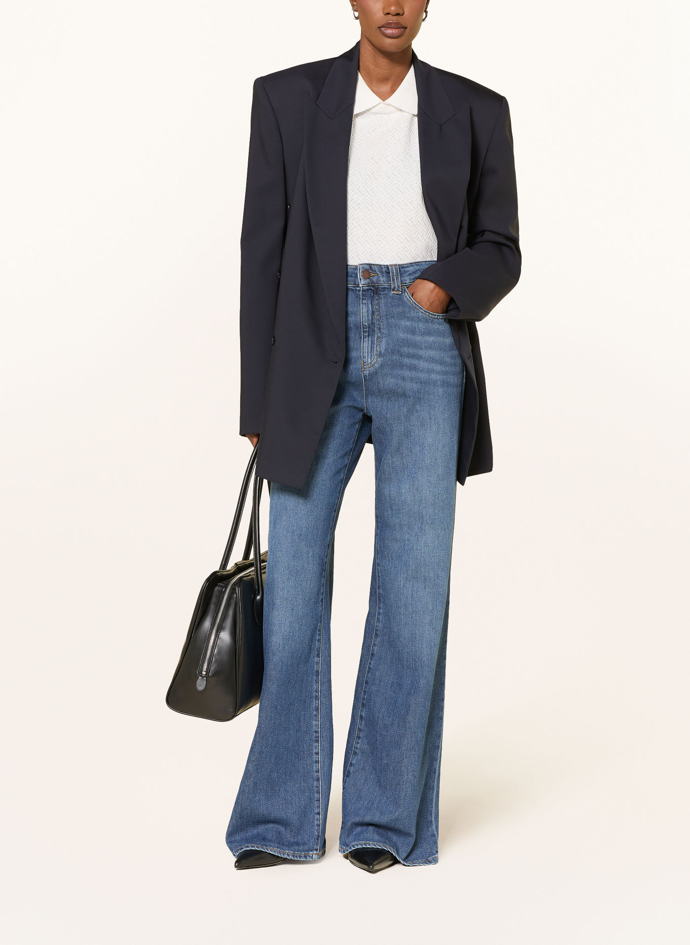 EMPORIO ARMANI Wide-Leg jeans: MB002 Medium Blue Denim
