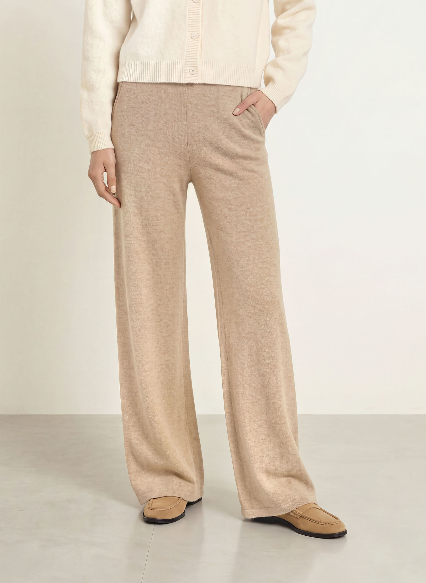 darling harbour Pantalon en maille: TAUPE MELANGE