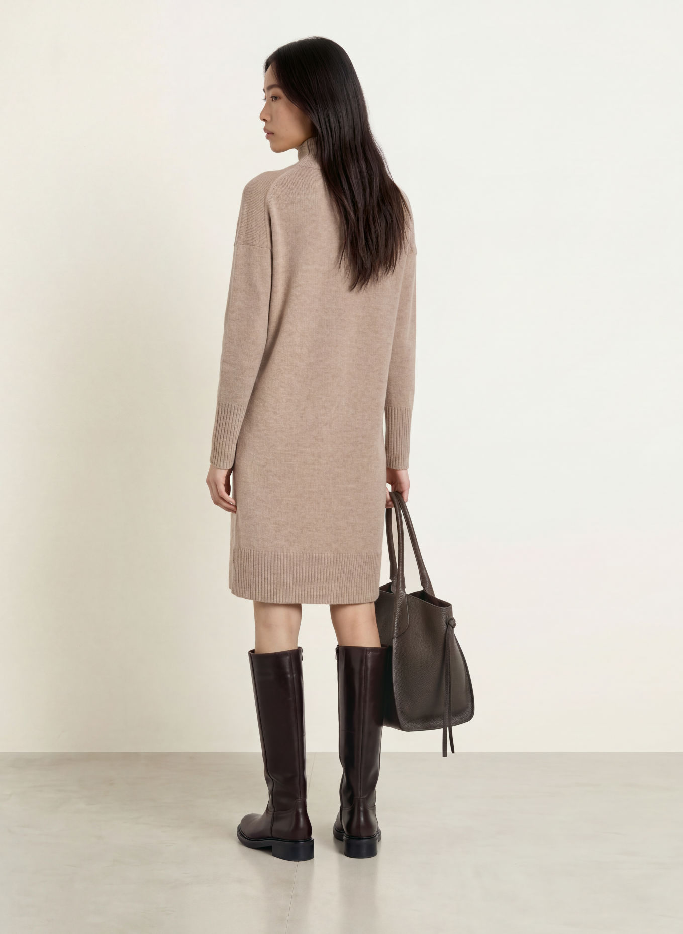 darling harbour Knit dress: TAUPE MELANGE