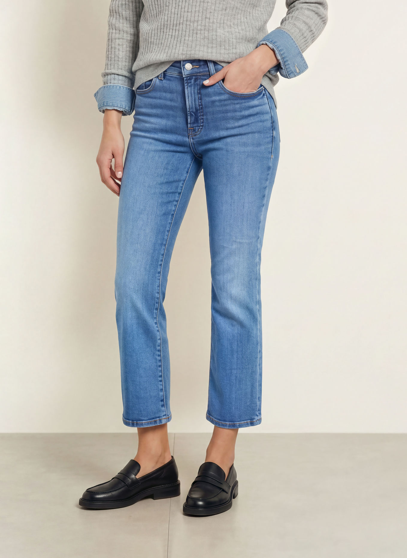 GOOD AMERICAN Bootcut Jeans GOOD LEGS: 1293 Indigo
