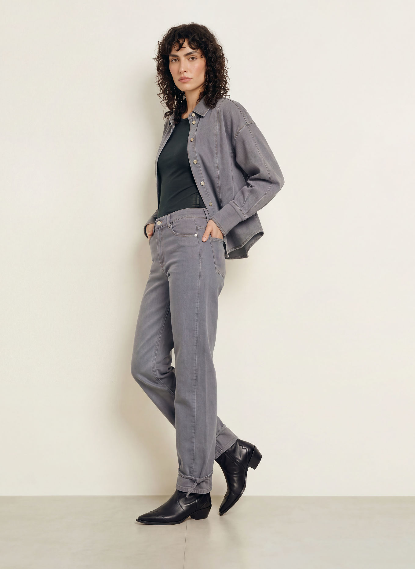 InWear Wide leg jeans HARUKIIW: 900012504 MEDIUM GREY WASH DENIM