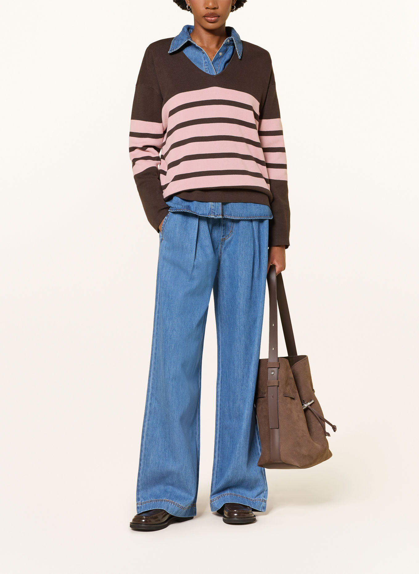 InWear Pull TILDAIW: MARRON FONCÉ / ROSE