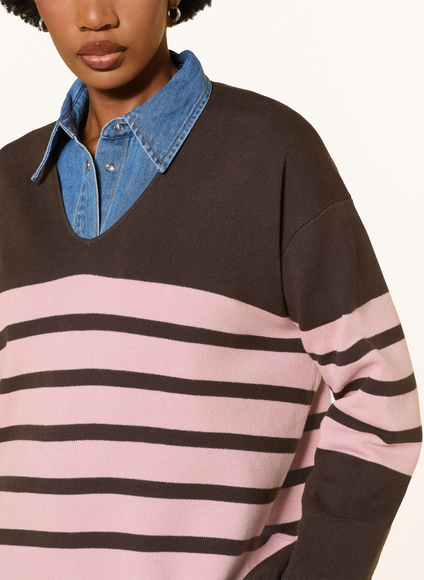 InWear Pull TILDAIW: MARRON FONCÉ / ROSE