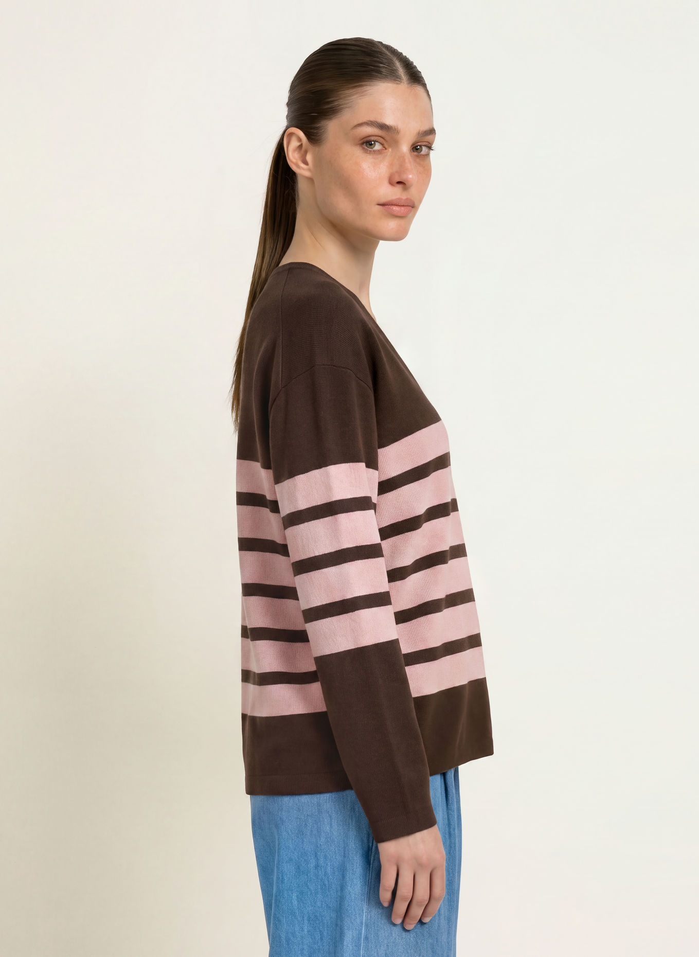InWear Pull TILDAIW: MARRON FONCÉ / ROSE
