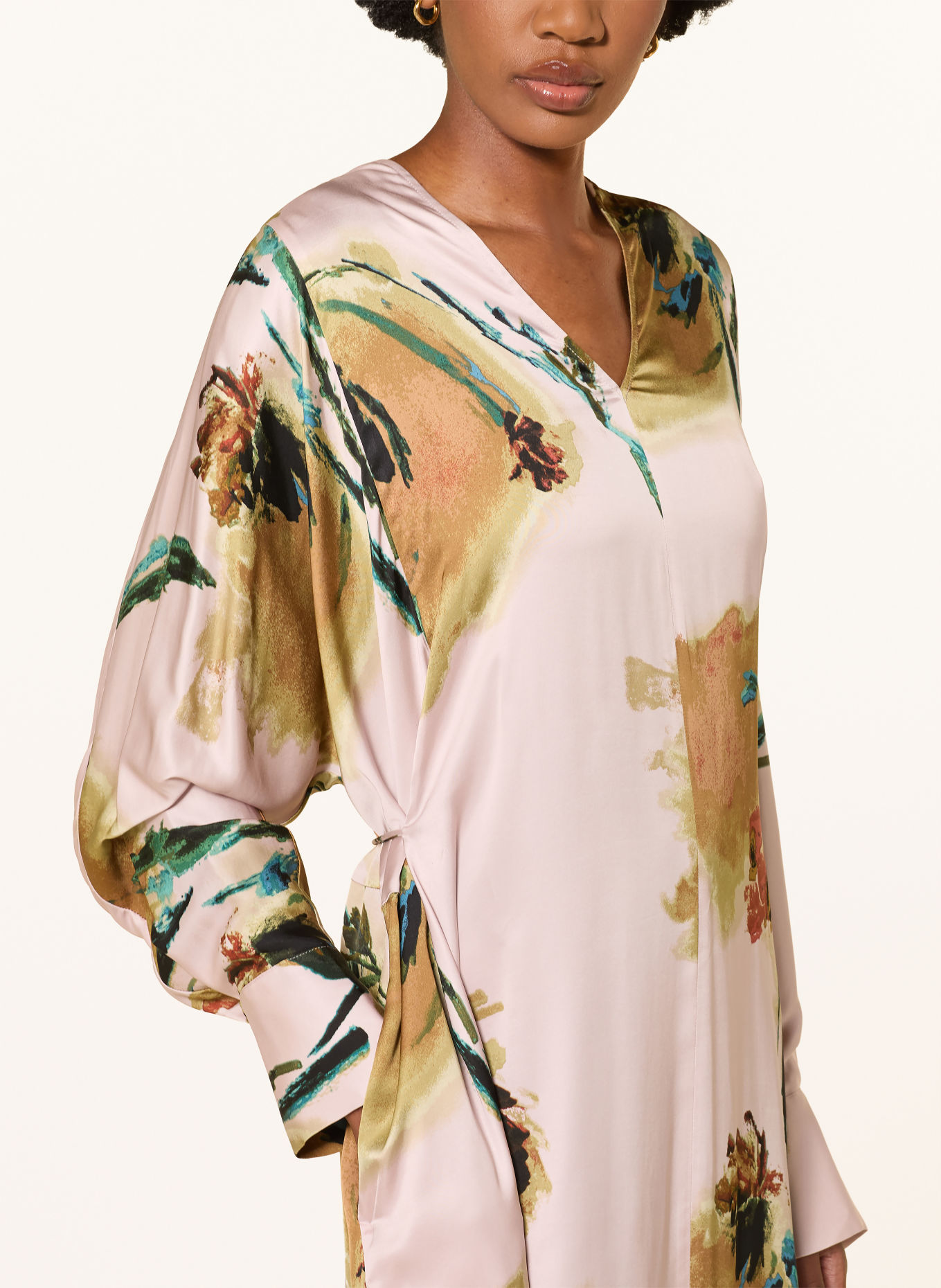 InWear Satinkleid MEADOWIW: HELLROSA / KHAKI / SCHWARZ