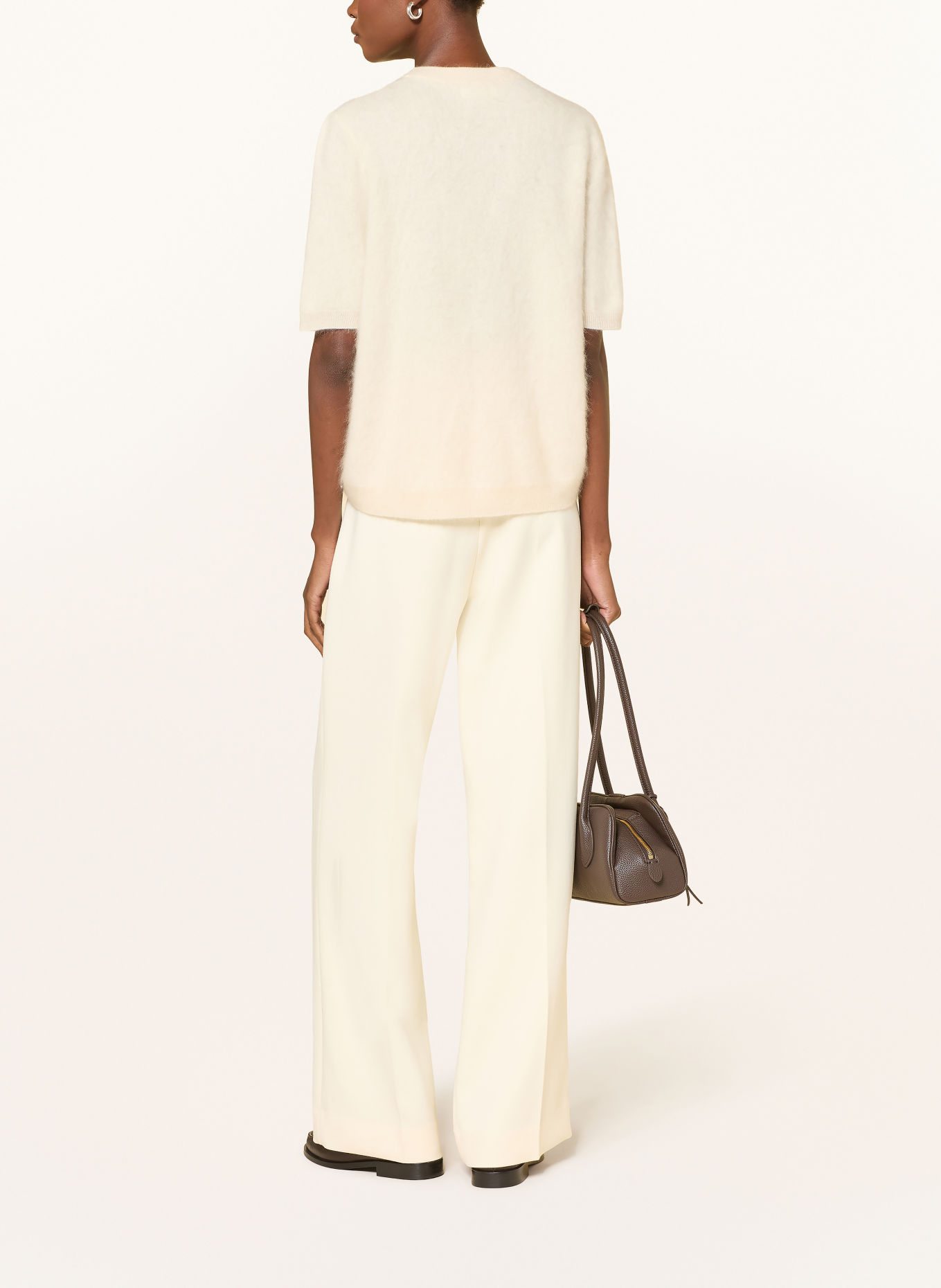 SOFT GOAT Cashmere knit shirt: WHITE