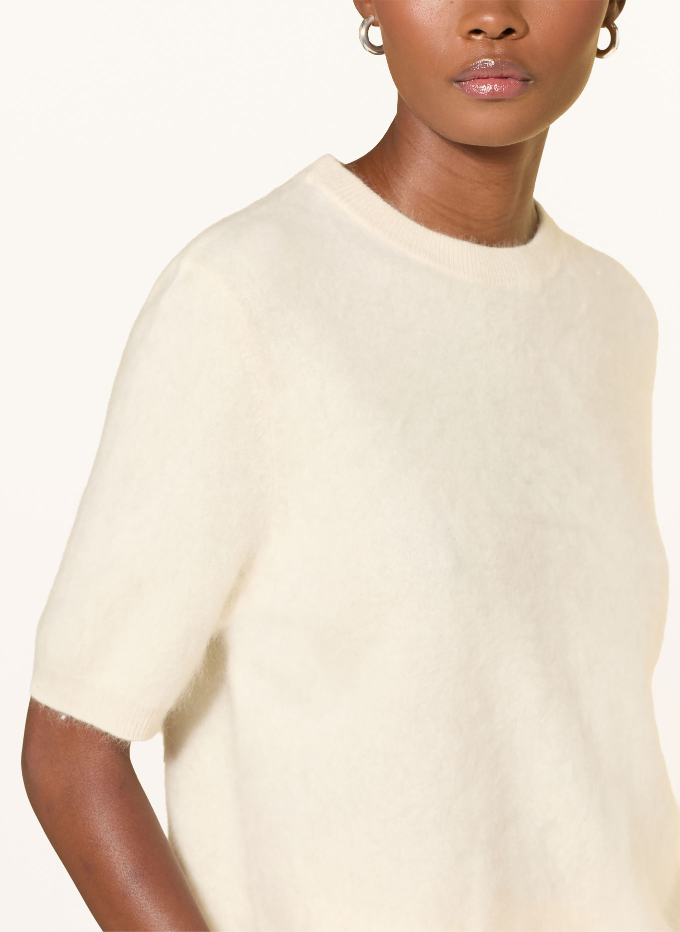 SOFT GOAT Cashmere knit shirt: WHITE