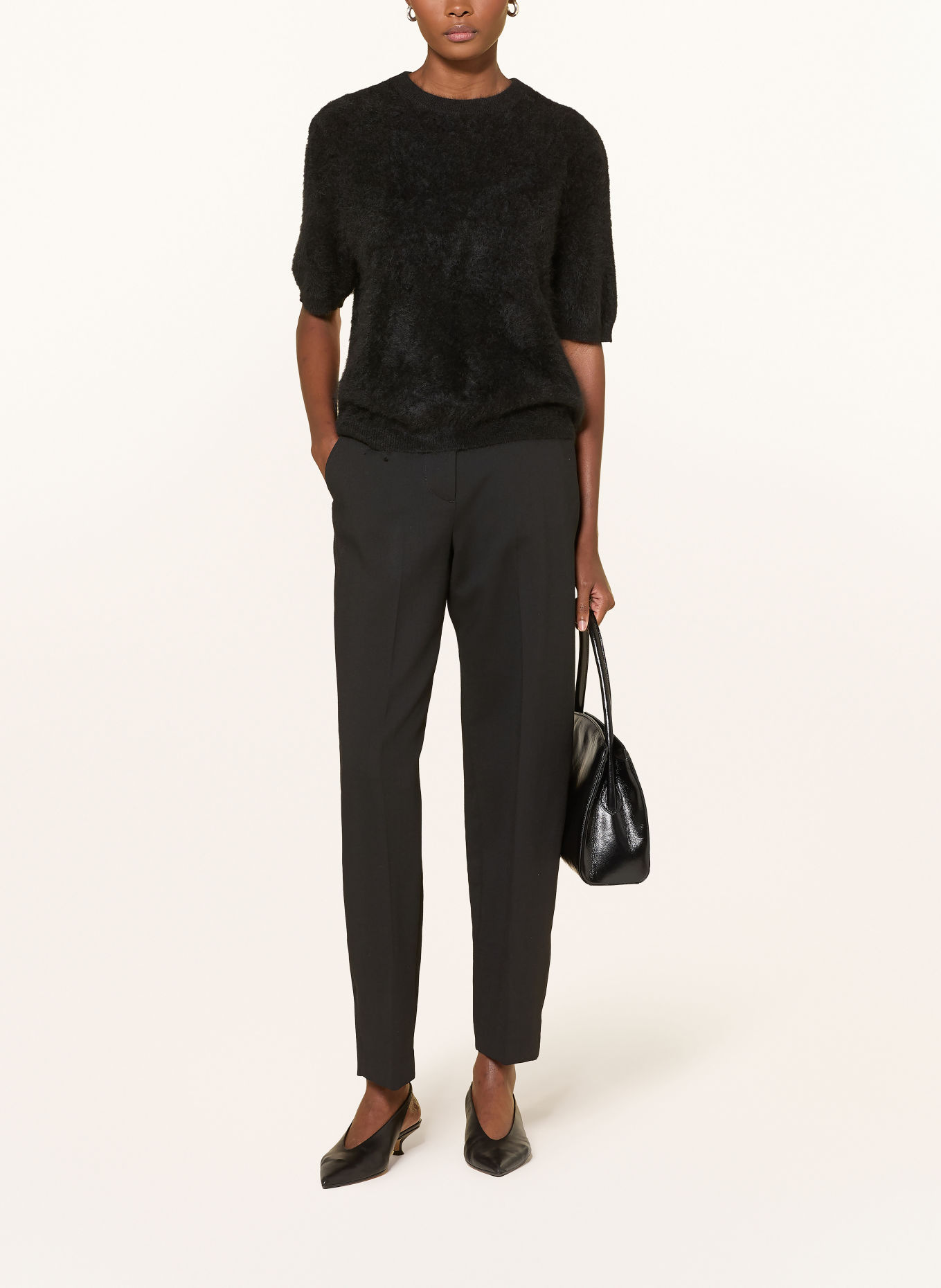 SOFT GOAT Cashmere knit shirt: BLACK