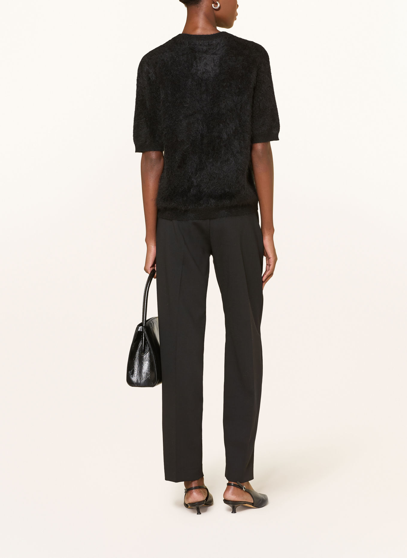 SOFT GOAT Cashmere knit shirt: BLACK