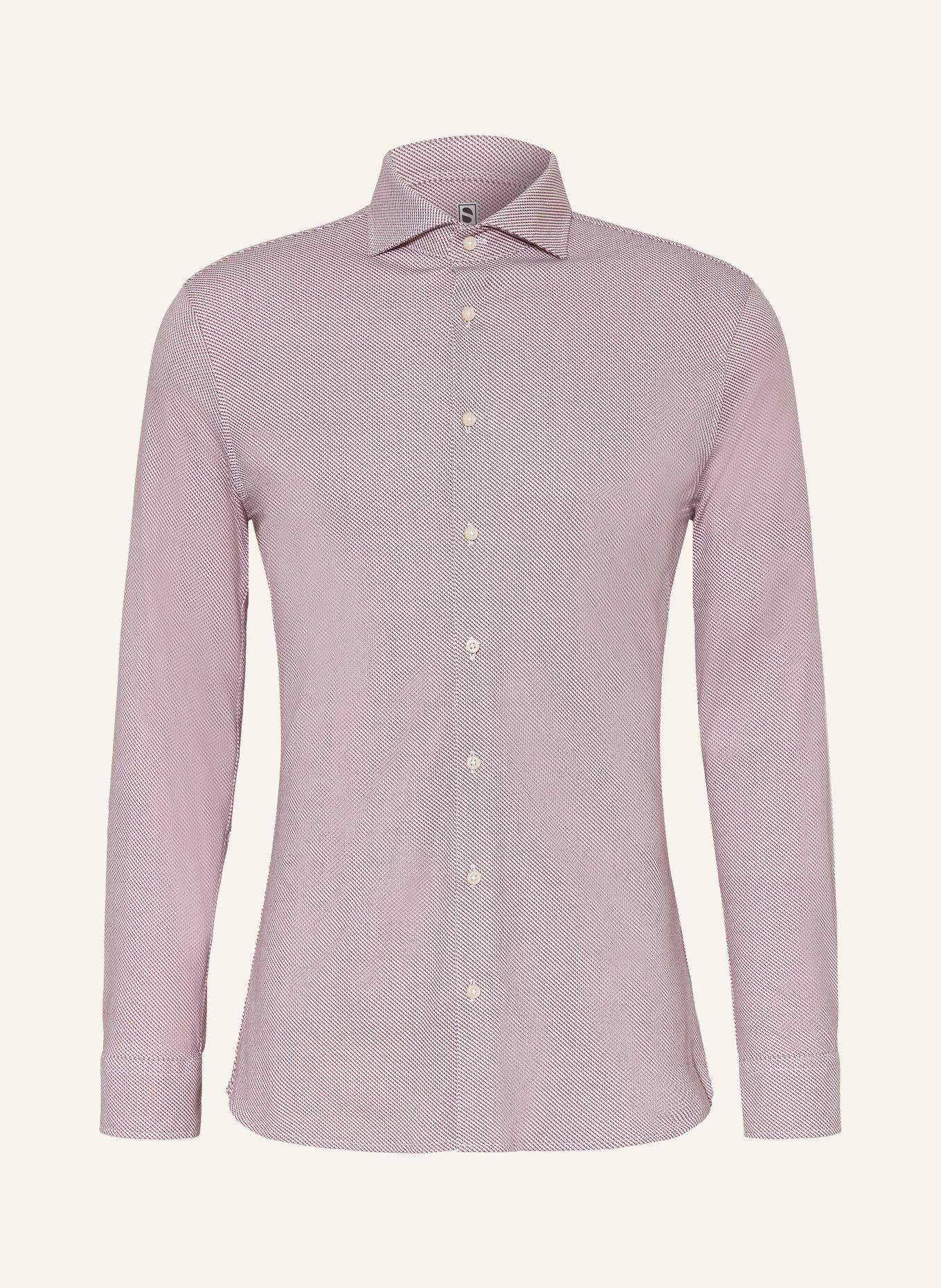 DESOTO Jerseyhemd Slim Fit: DUNKELROT / GRAU / WEISS