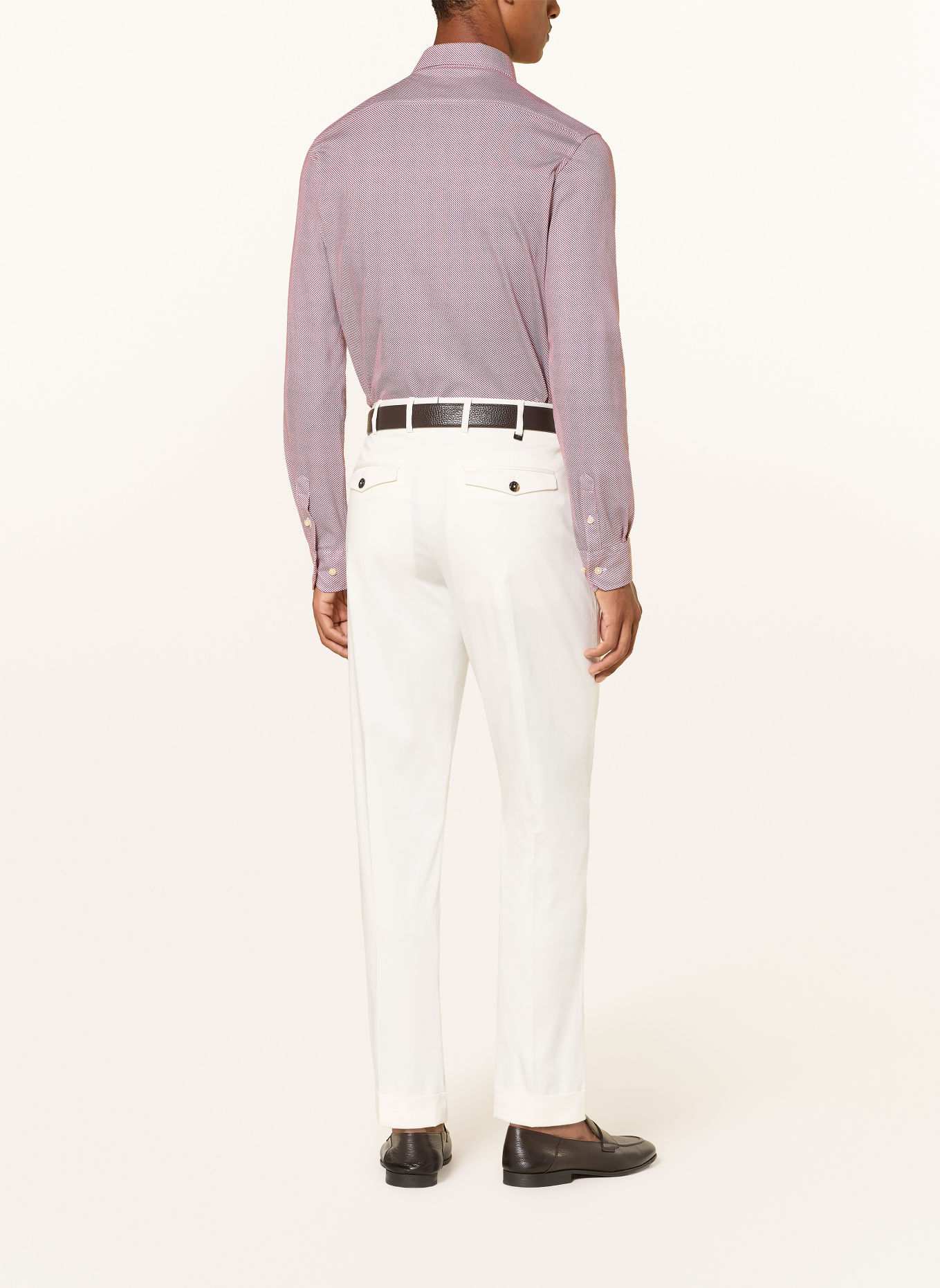 DESOTO Jerseyhemd Slim Fit: DUNKELROT / GRAU / WEISS